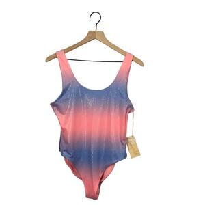 NWT Cabana del Sol Pink Purple One Piece Swimsuit - Large